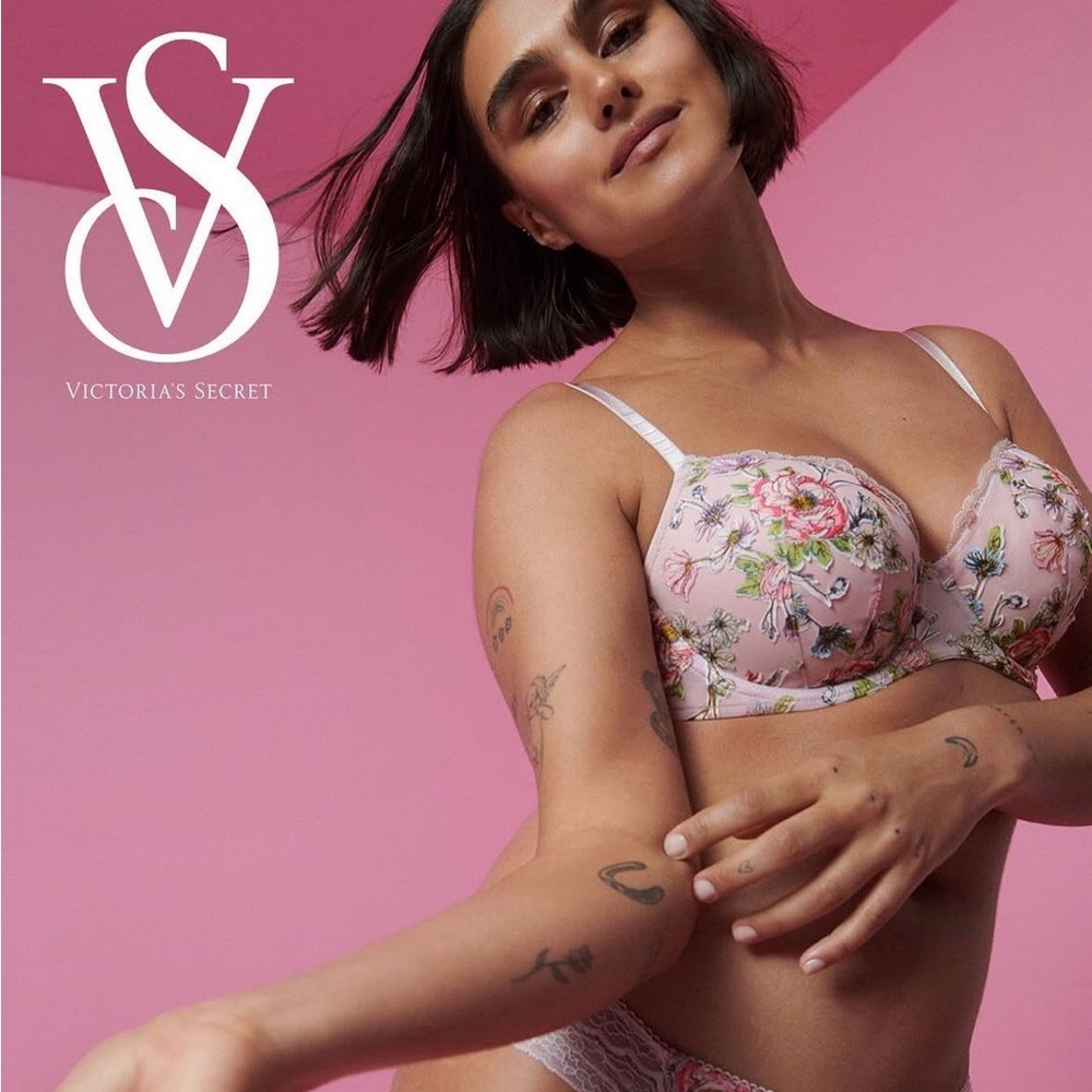 Victoria's Secret Embroidered Floral Lightly Lined Demi Bra